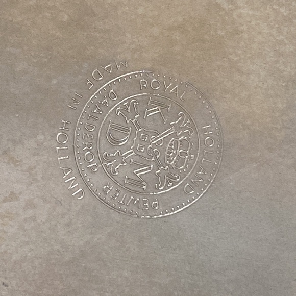 KMD Royal Holland Daalderop Pewter & Amber Pinched Glass Bottle Decanter - Picture 6 of 13